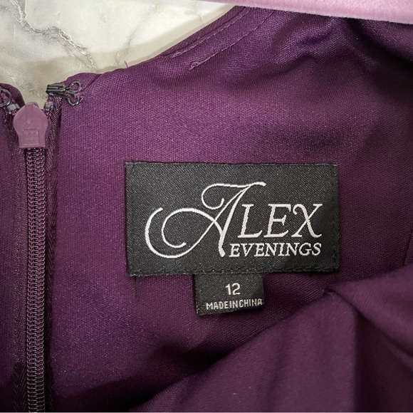 Alex Evenings Cowl Neck Matte Jersey Dress Pleated Bodice Embellishment Detail - Picture 10 of 11
